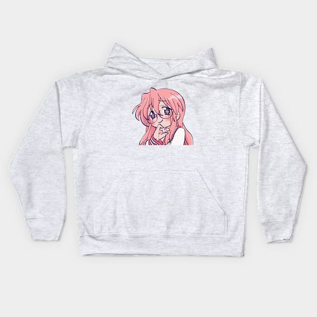 pink pastel starry eyed takara miyuki / lucky star Kids Hoodie by mudwizard